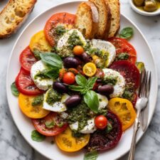 Burrata with Tomatoes and Pesto Recipe