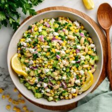 Charred Corn Salad with Avocado, Feta, and Fresh Herbs Recipe