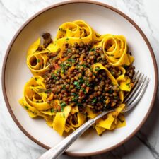 Easy Lentil Bolognese with Gluten-Free Pasta Recipe