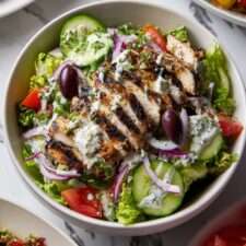 Greek Grilled Chicken with Fresh Salad Recipe