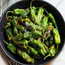 Blistered Shishito Peppers with Lemon Zest and Flaky Salt Recipe