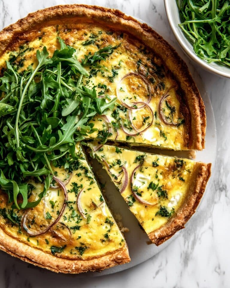 Easy Five Onion Tart with Arugula Salad Recipe