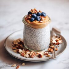 Chia Yogurt Pudding with Fresh Fruit and Nuts Recipe