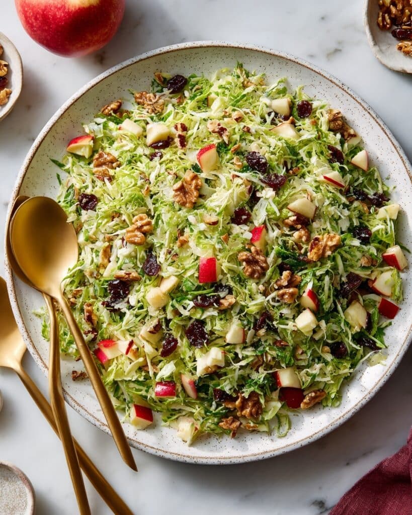 Shaved Brussels Sprout Salad with Dates, Apple, and Goat Cheese Recipe