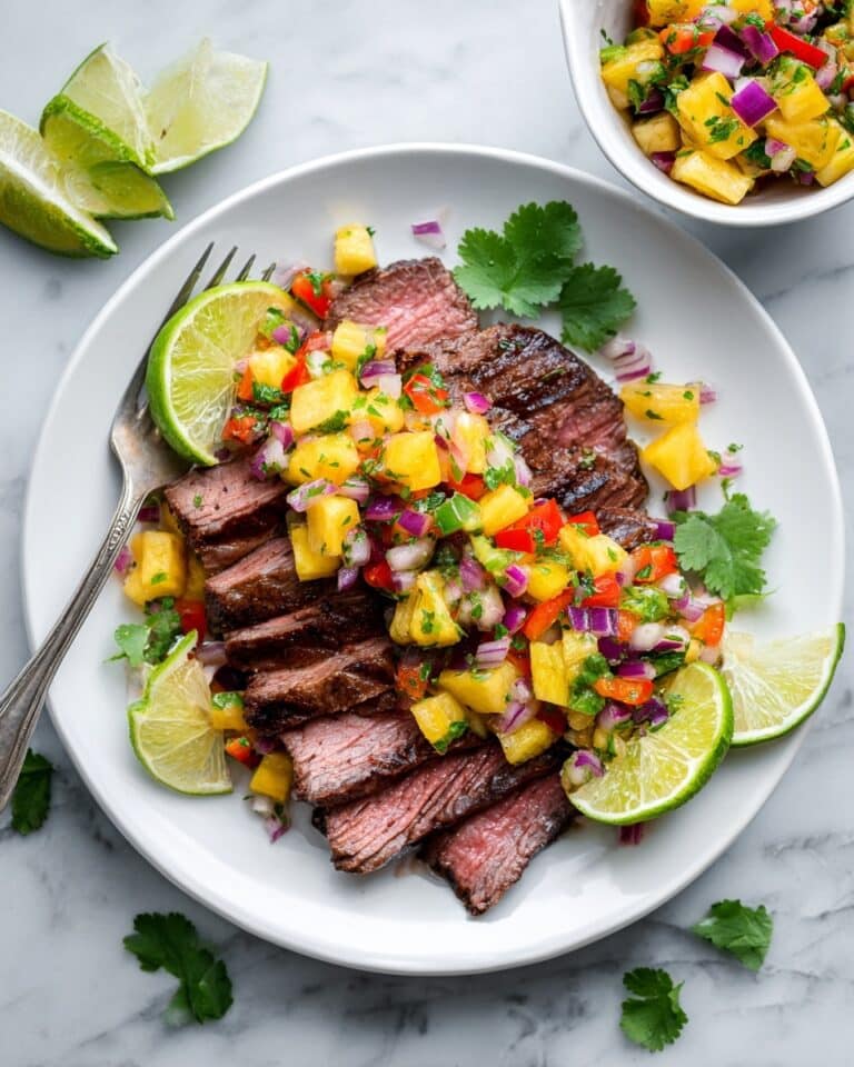 Flank Steak with Grilled Pineapple Salsa Recipe