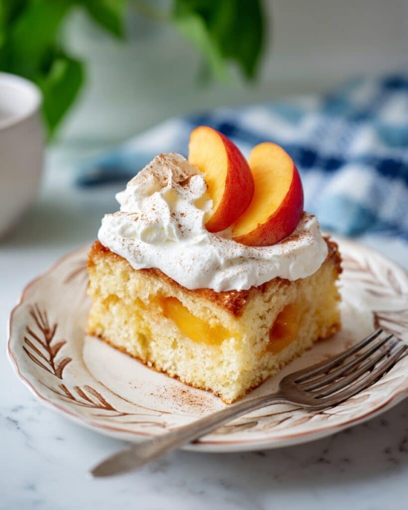 Fresh Peach Cake with Streusel Filling Recipe