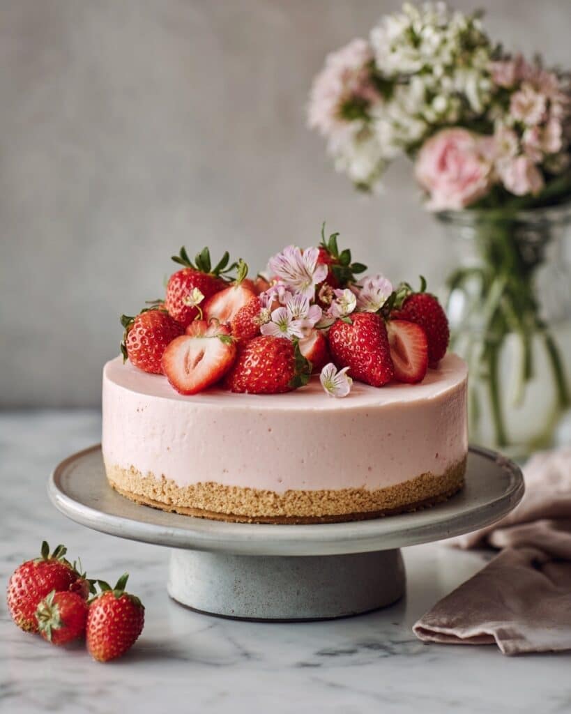 Easy No Bake Strawberry Cheesecake Recipe