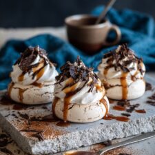 Chocolate Pavlova with Salted Caramel Sauce Recipe