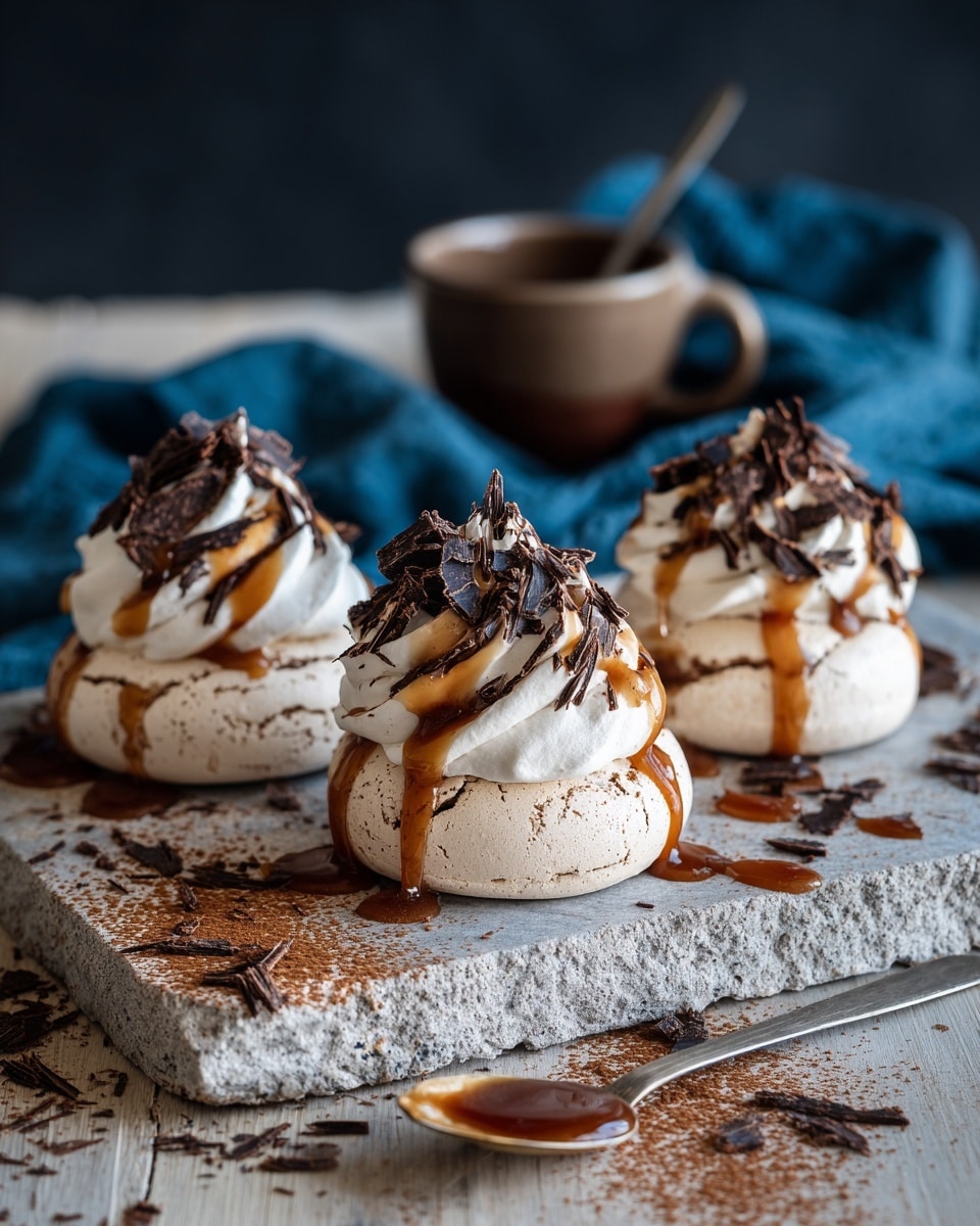 Chocolate Pavlova with Salted Caramel Sauce Recipe