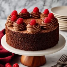 Chocolate Angel Food Cake with Chocolate Whipped Cream and Fresh Berries Recipe