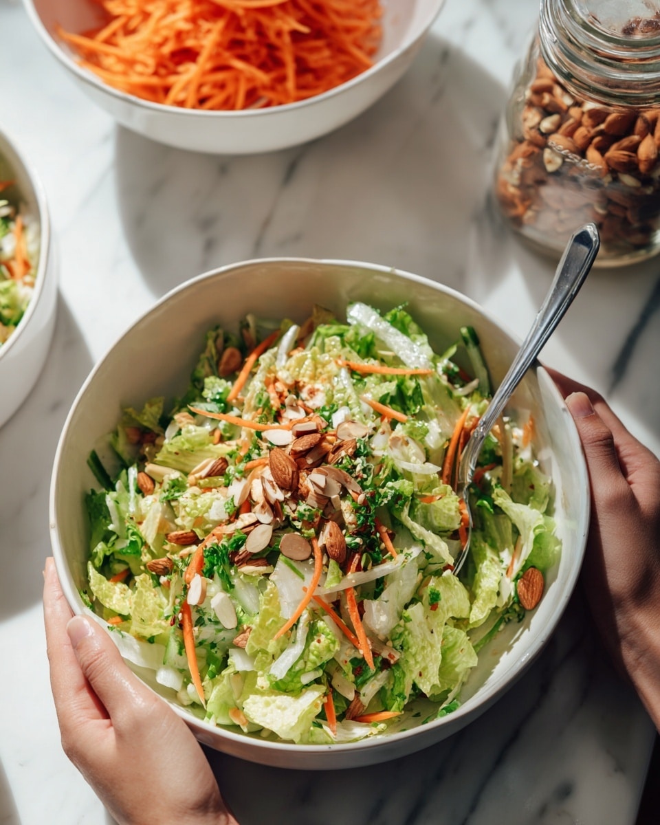EASY Crunchy Bok Choy Salad with Tangy Sesame Dressing Recipe