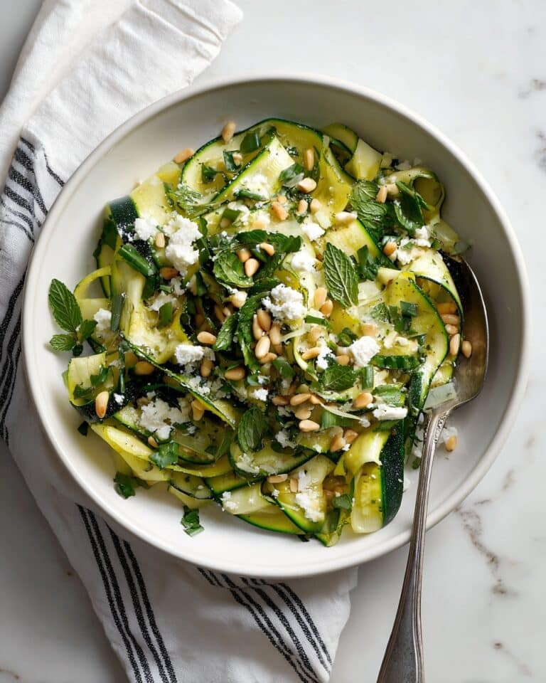 Shaved Zucchini Salad with Lemon, Pine Nuts, and Goat Cheese Recipe
