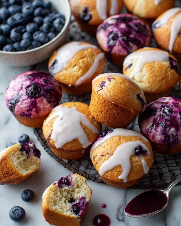 Blueberry Cake Donuts with Blueberry Glaze Recipe