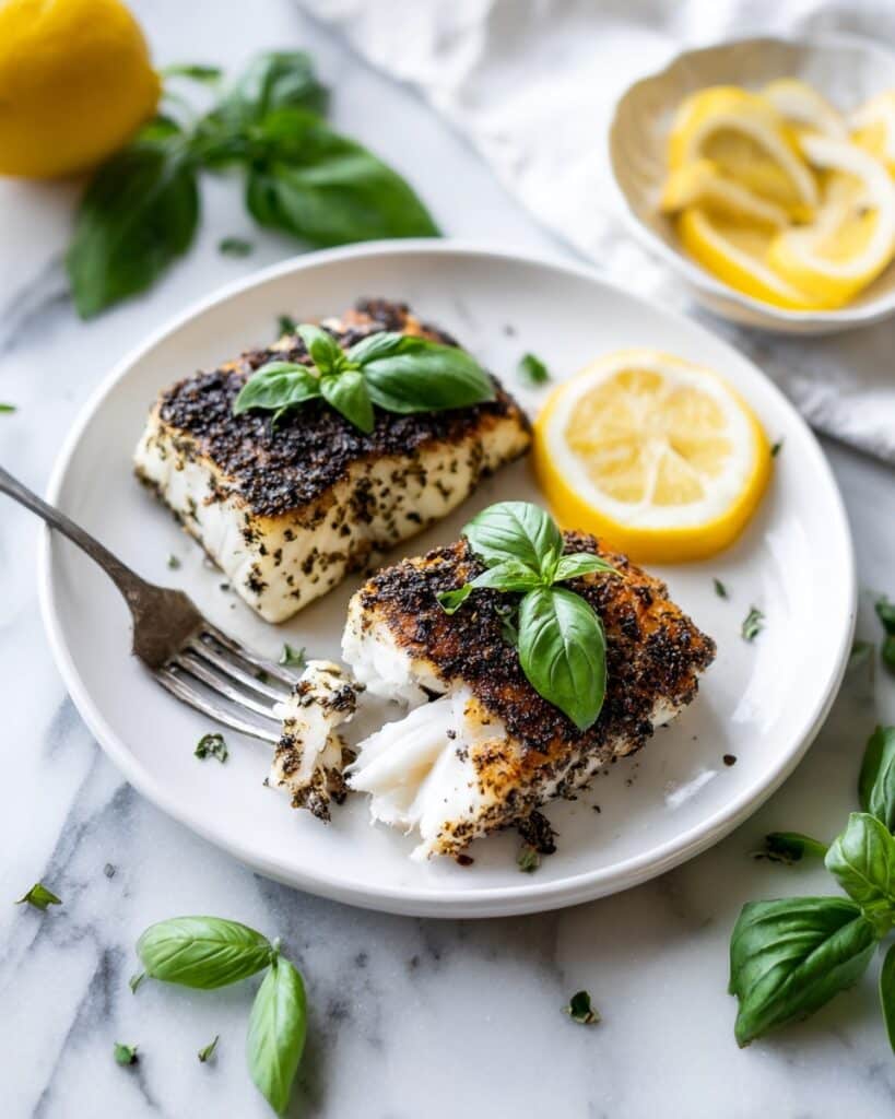 Blackened Swordfish with Lemon Slices Recipe