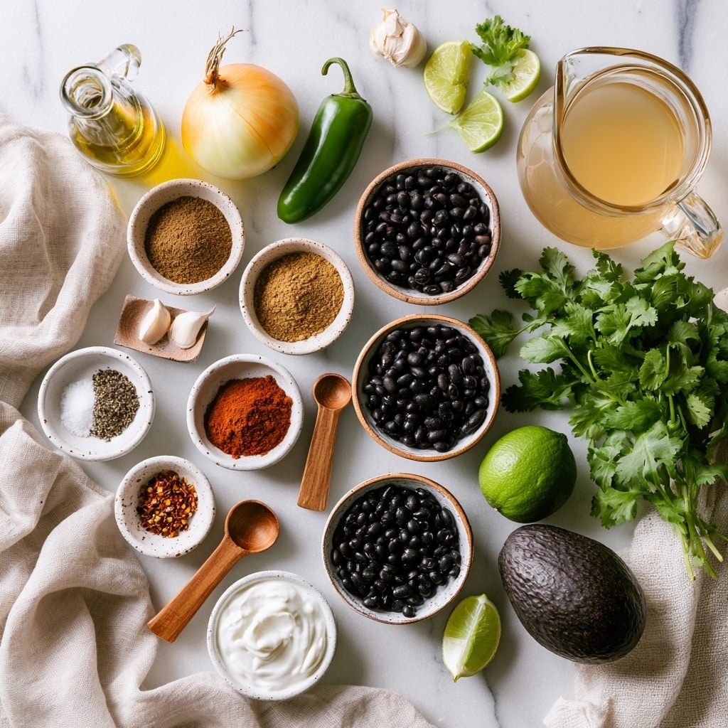 The image shows two stages of cooking in a white bowl on a white marbled surface. In the first stage, the bowl contains finely chopped white onions and green peppers spread evenly at the bottom, topped with small piles of different spices including brown, red, black, and white powders, and a whole bay leaf positioned near the edge. In the second stage, the same bowl now holds cooked black beans covering half the surface with the chopped onions and peppers visible on the other half, a whole bay leaf is nestled among the beans, and a wooden spoon rests on the side, slightly stirring the ingredients. photo taken with an iphone --ar 4:5 --v 7