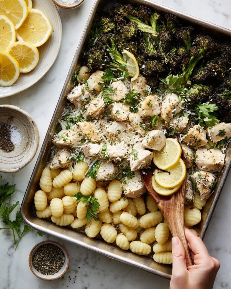 Sheet Pan Lemon Chicken, Broccoli, and Gnocchi Recipe