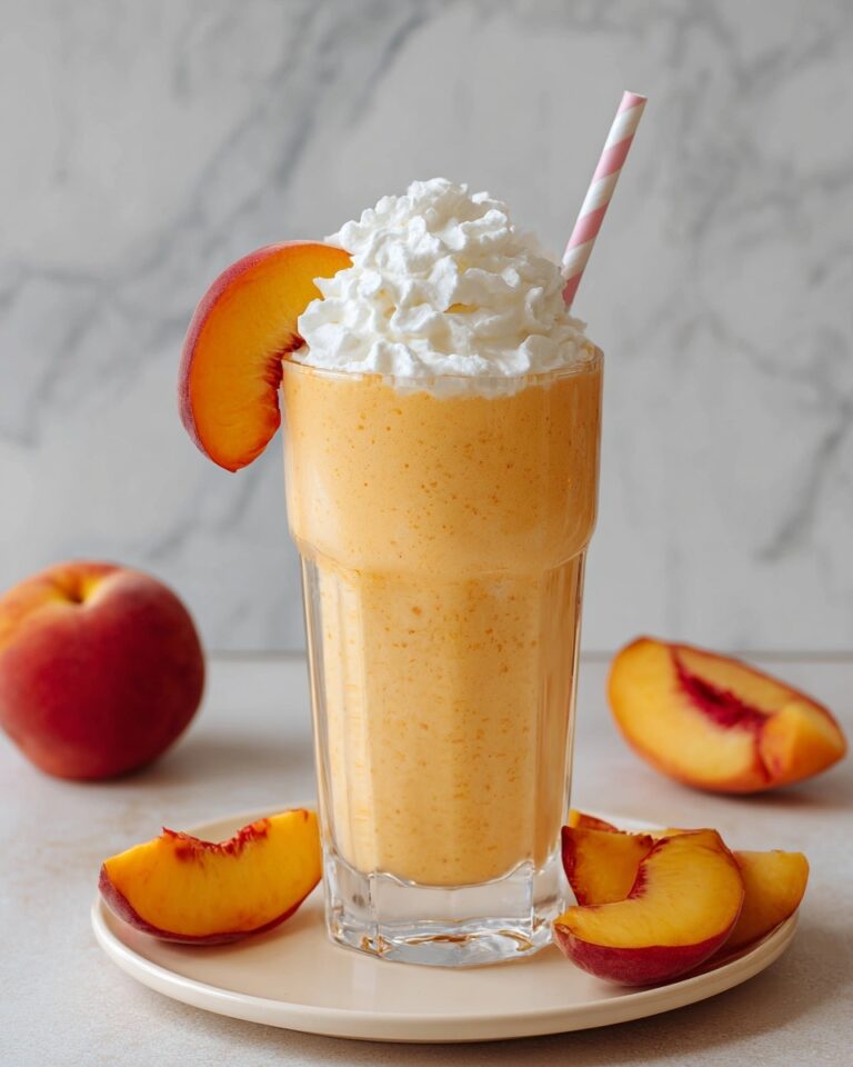 Creamy Peach Milkshake with Fresh or Frozen Peaches Recipe