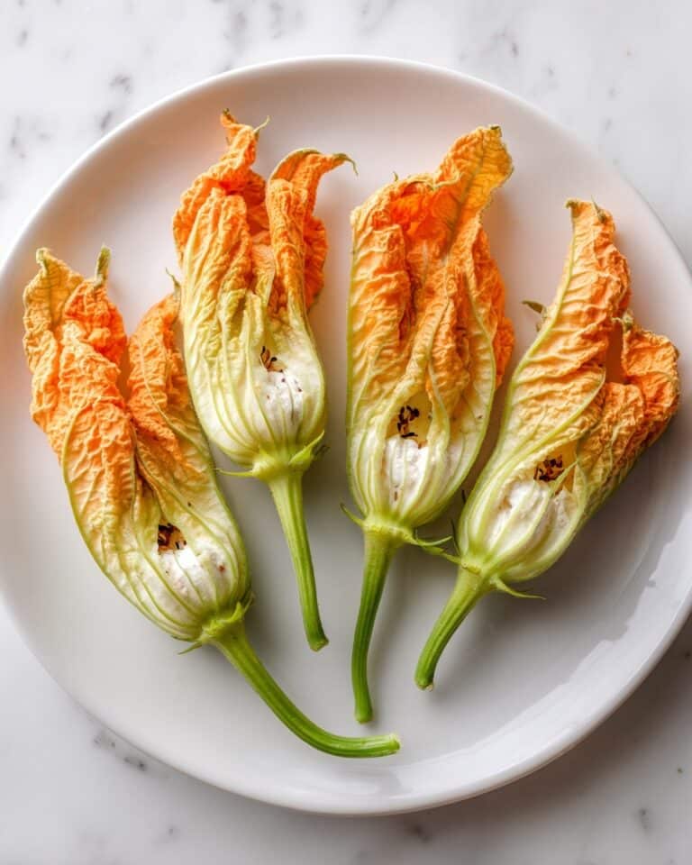 Stuffed Squash Blossoms with Goat's Cheese and Mustard Recipe