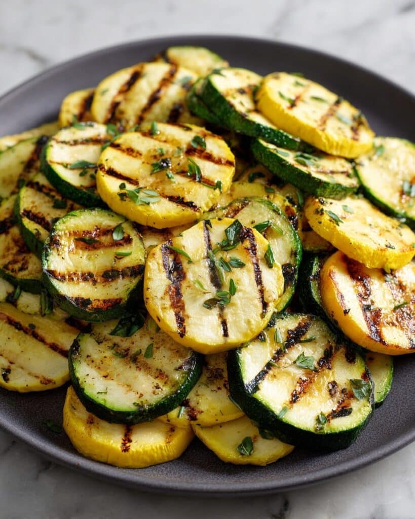 Grilled Zucchini and Squash with Garlic Parsley Salt Recipe