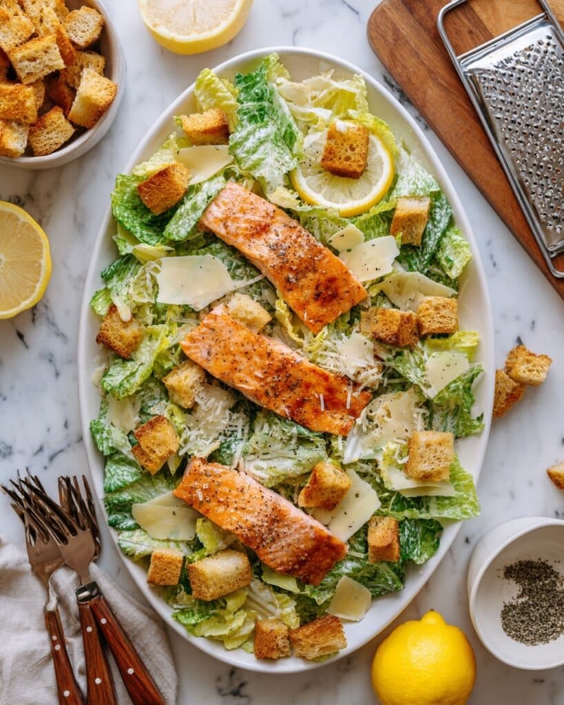 The Best Salmon Caesar Salad Recipe