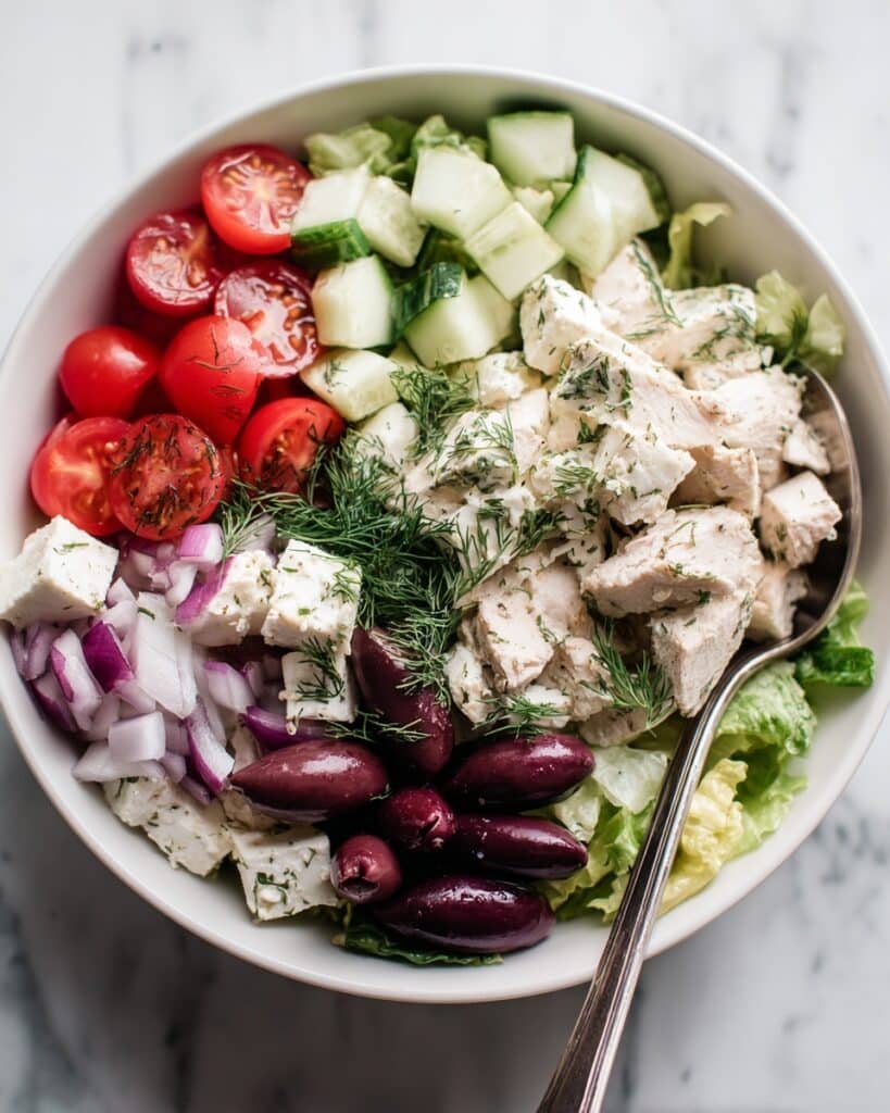 Finely Chopped Greek-Inspired Chicken Salad Recipe