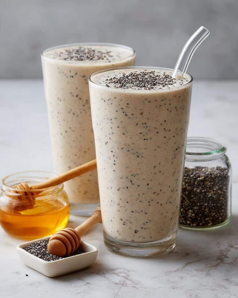 Chia Vanilla Protein Smoothie (with Veggies + No Banana) Recipe