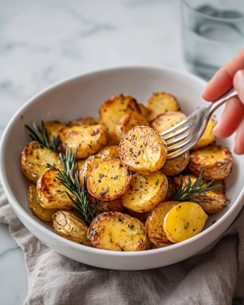 Crisp Herby Garlic Roasted Baby Potatoes Recipe