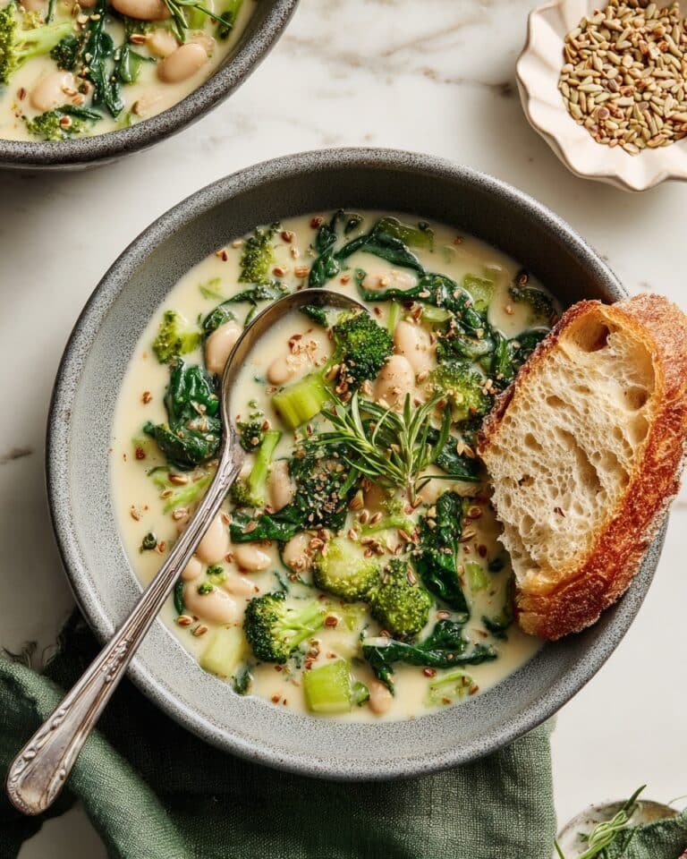 Creamy White Bean Soup with Spinach and Fennel Recipe
