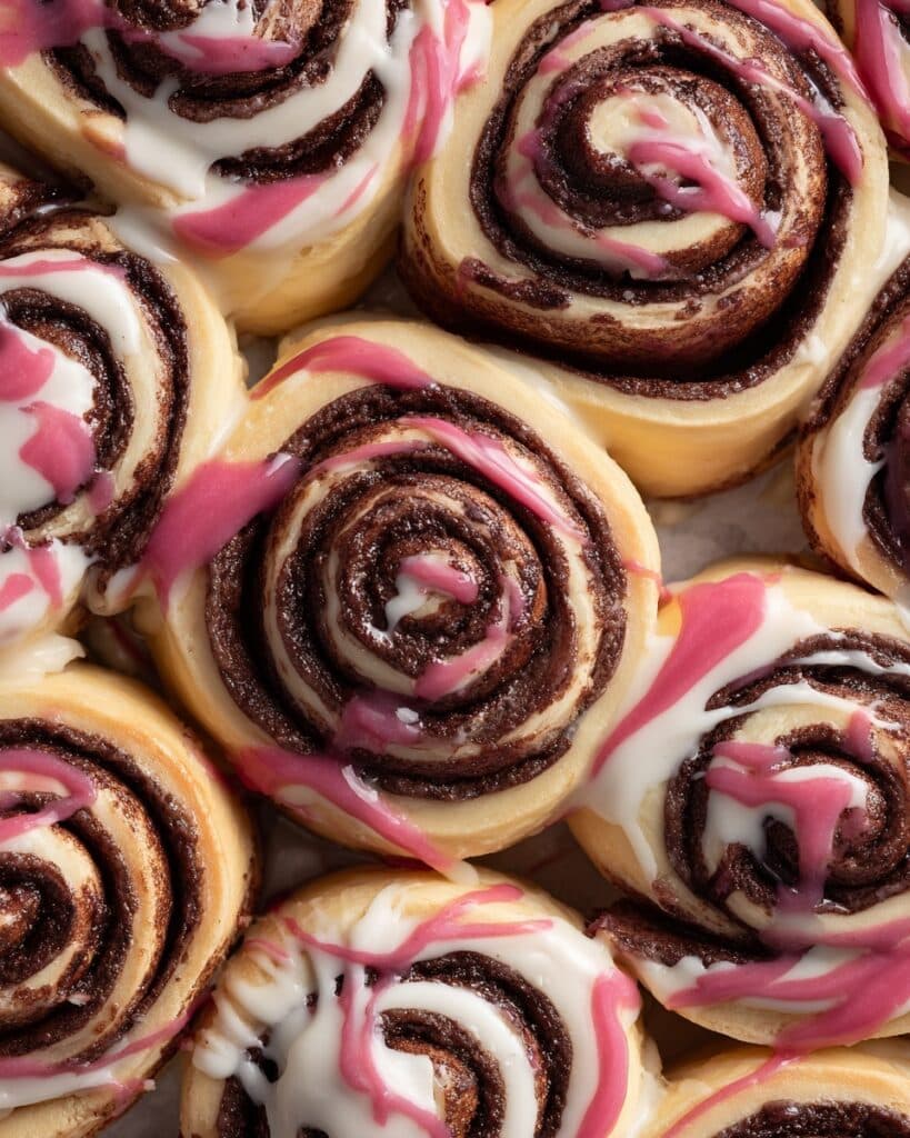 Neapolitan Cinnamon Rolls with Swirled Icing Recipe