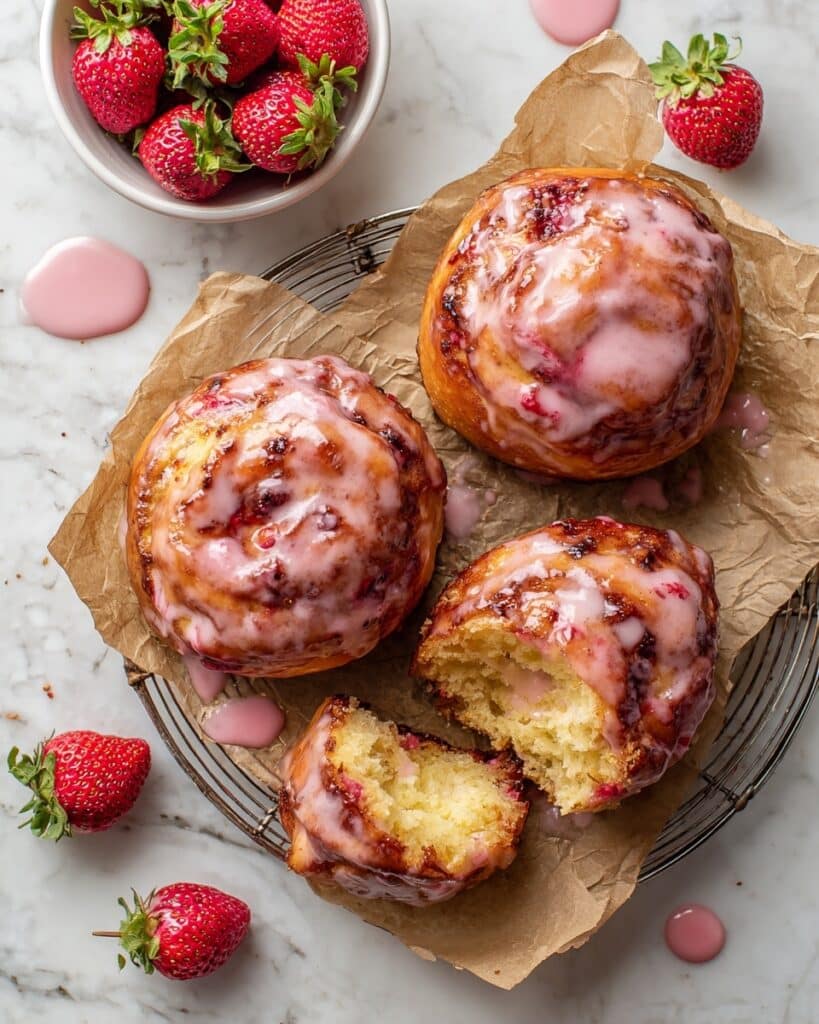 Strawberry Filled Fritters with Strawberry Glaze Recipe