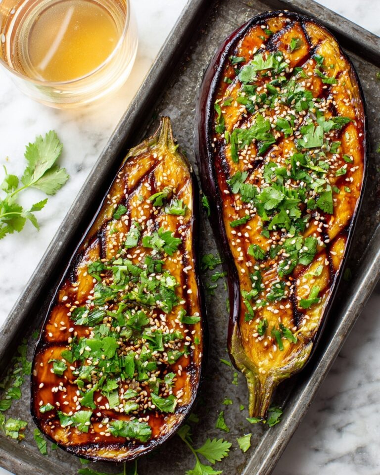 Miso Roasted Eggplant with Sesame and Cilantro Recipe