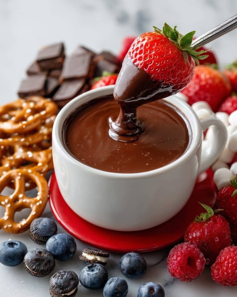 Decadent Chocolate Fondue with Fruit, Cookies, and More Recipe