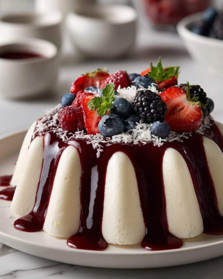 Coconut Flan with Berry Sauce (Brazilian Manjar Branco) Recipe