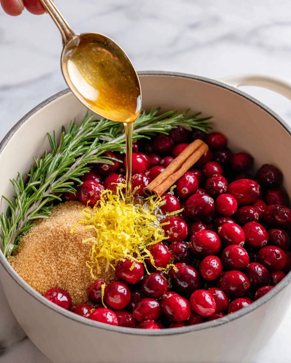 A close-up view of a shiny silver metal colander filled with bright red fresh cranberries. The cranberries are round and smooth with slight gloss, showing different shades of red, from deep to lighter tones. Tiny water droplets are visible on some berries, making them look fresh. The holes in the colander create a soft dotted pattern in the background. The colander sits on a white marbled surface. photo taken with an iphone --ar 4:5 --v 7