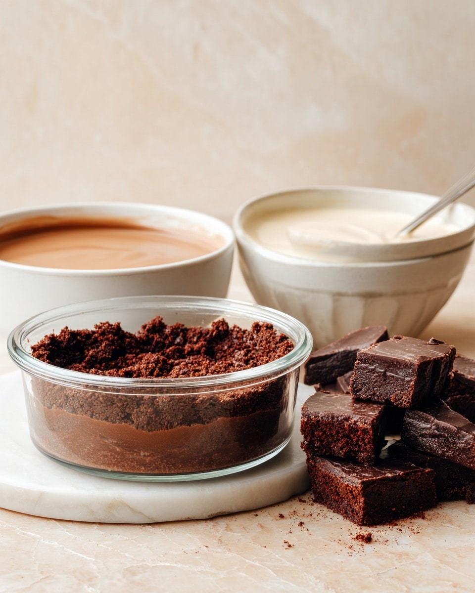 Brownie Trifle with Chocolate Chia Pudding and Coconut Whipped Cream Recipe - Recipe Image