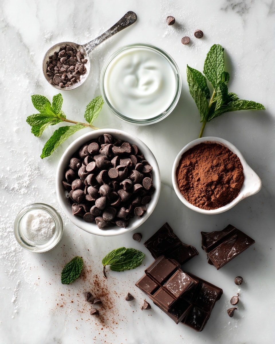 The image is divided into two parts. On the left, there is a clear glass bowl with thick, smooth dark brown chocolate mixture inside, with some of it spread on the side, and a metal ice cream scoop resting on the edge with chocolate on it. Below the bowl, there is a white round plate holding three shiny dark brown chocolate balls. On the right side, there is a white round plate covered with a pile of dry cocoa powder with a rough texture. On top of the cocoa powder, there are two chocolate balls, one coated in the powder and the other darker and shinier. The background for both parts is a white marbled texture. photo taken with an iphone --ar 4:5 --v 7