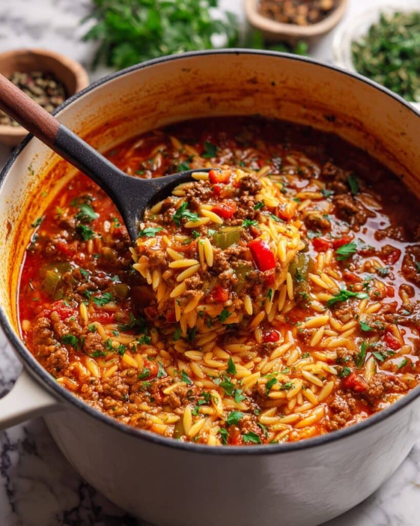 Stuffed Pepper Orzo Soup Recipe