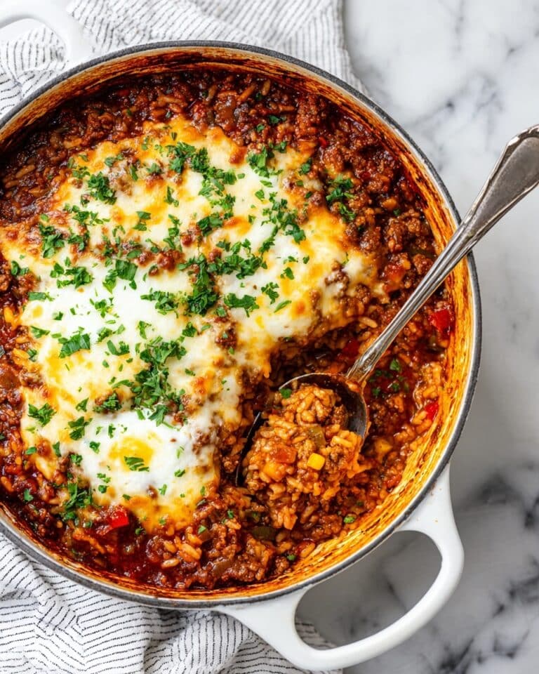 Unstuffed Pepper Skillet with Ground Beef, Rice, and Cheese Recipe