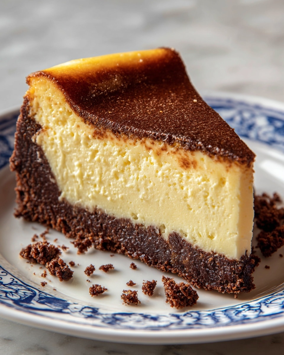 San Sebastian Cheesecake with Chocolate Drizzle Recipe