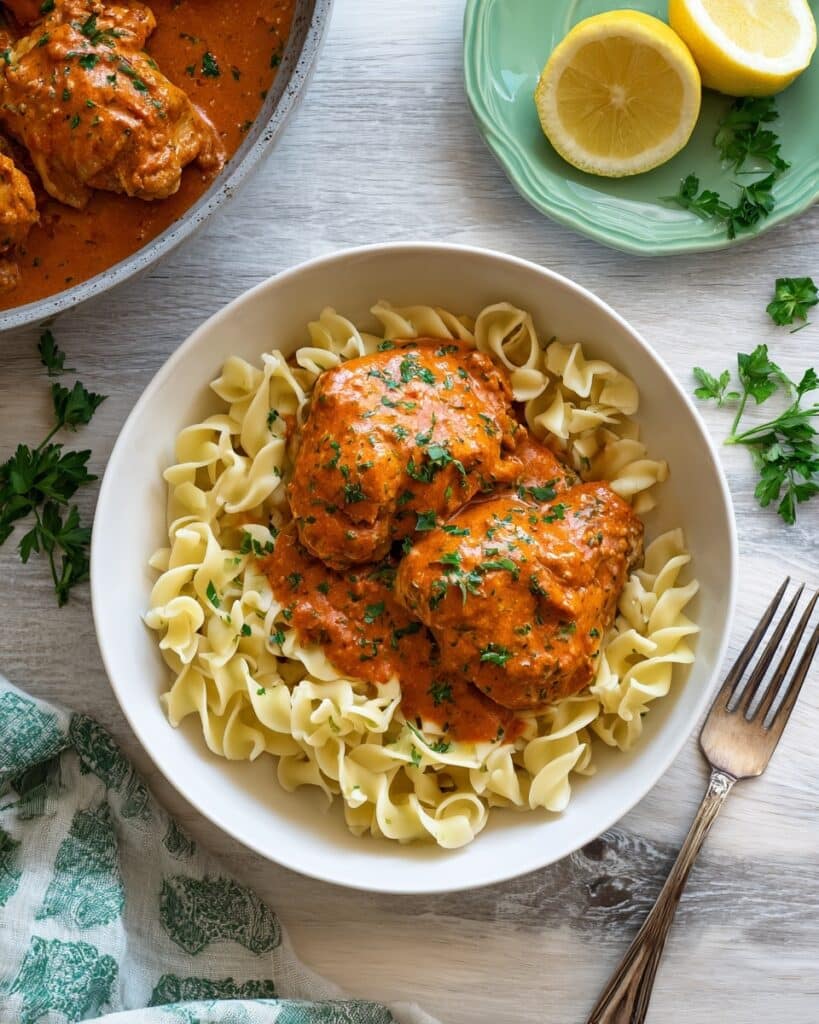 Creamy Chicken Paprikash with Bell Peppers and Sour Cream Recipe