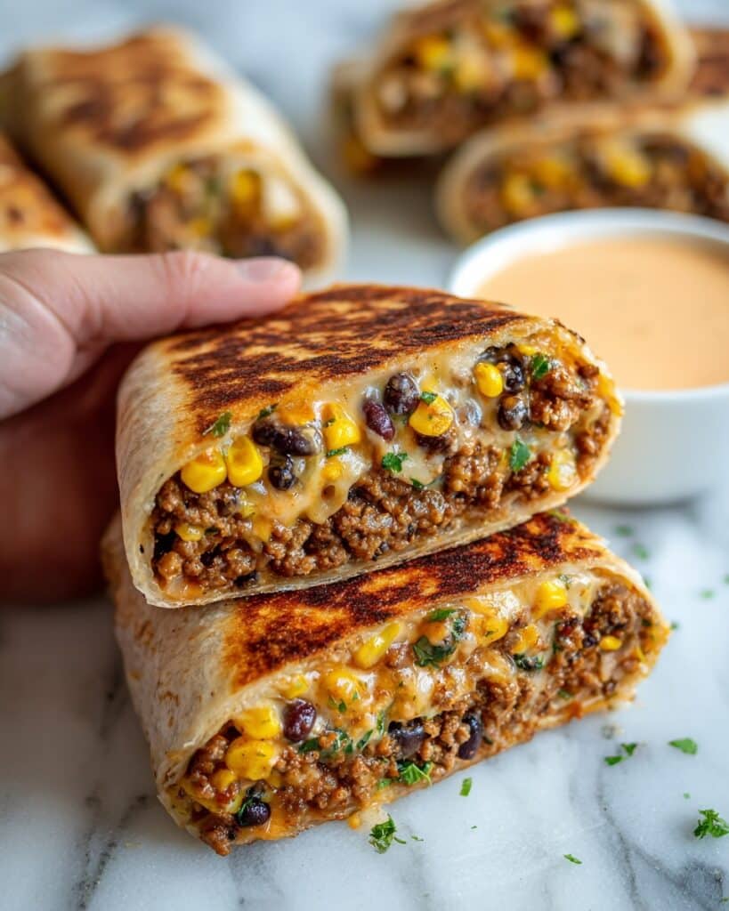 Veggie-Loaded Beef and Bean Burritos Recipe