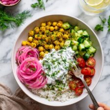 Chickpea and Ground Chicken Shawarma Bowls Recipe