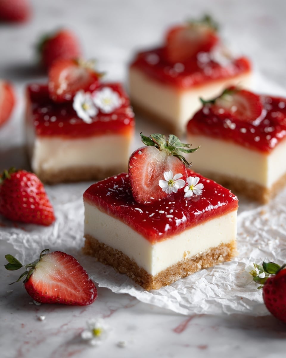 Easy Strawberry Cheesecake Bars Recipe