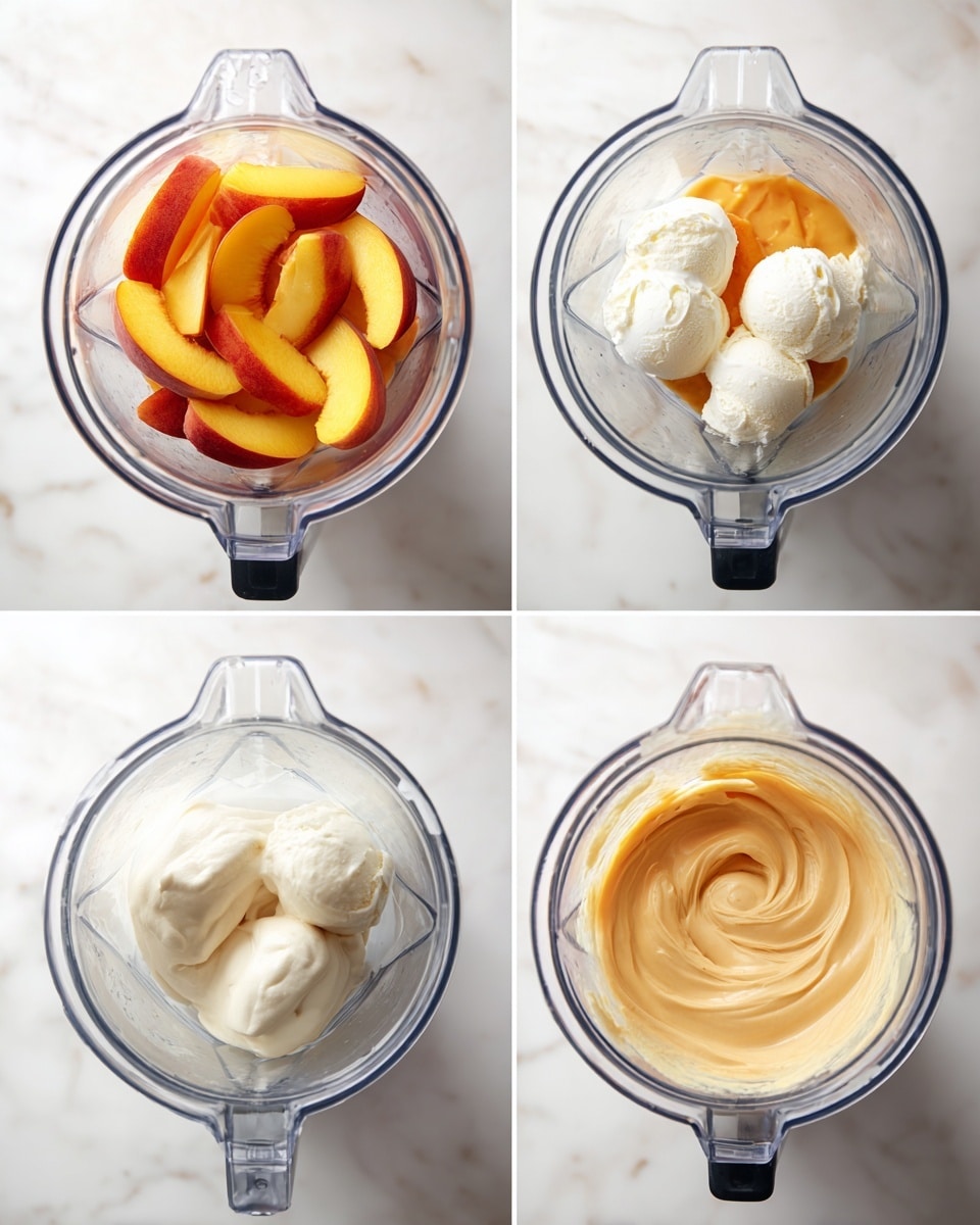 Creamy Peach Milkshake with Fresh or Frozen Peaches Recipe - Recipe Image