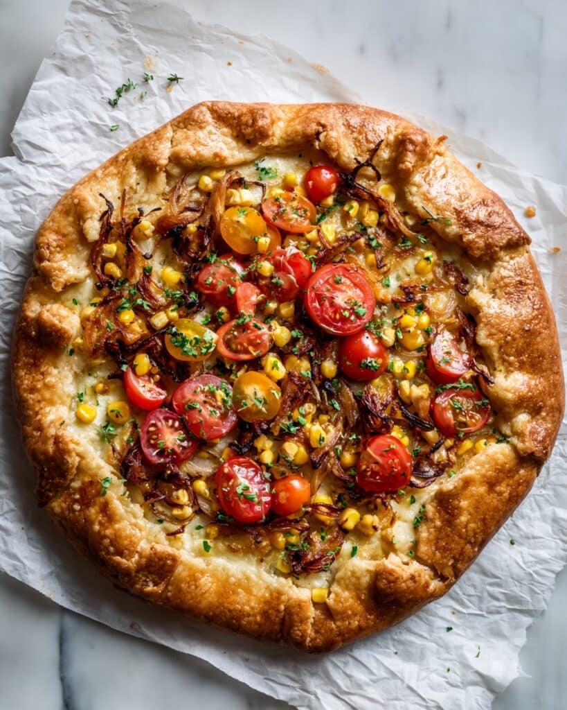 Tomato and Corn Galette with Buffalo Mozzarella Recipe