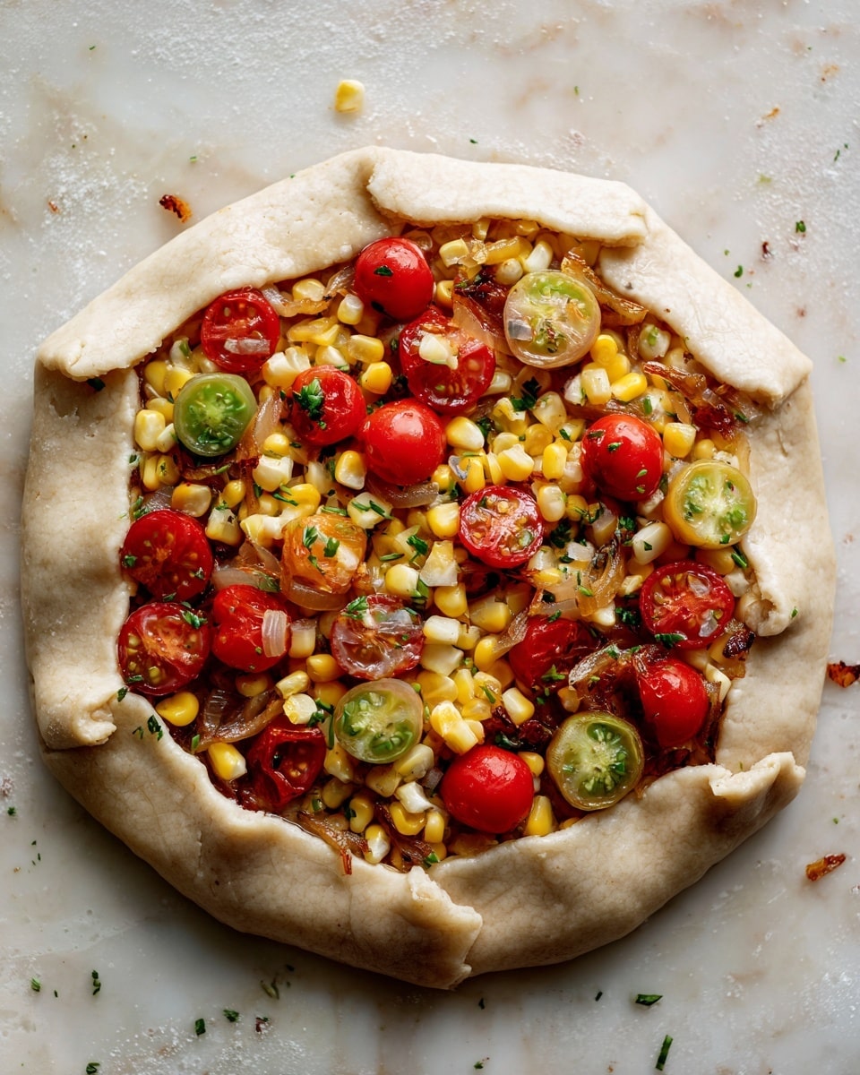 Tomato and Corn Galette with Buffalo Mozzarella Recipe - Recipe Image
