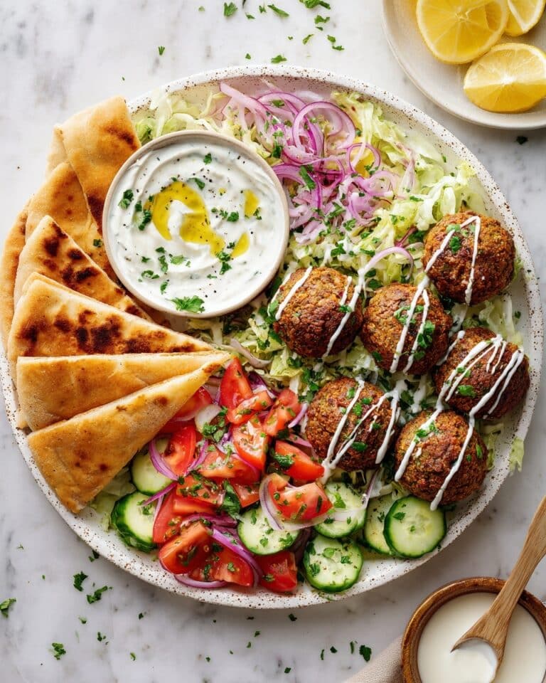 Chicken Shawarma Meatballs with Tahini Sauce and Tzatziki Recipe