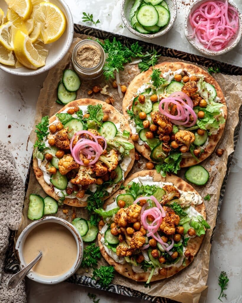 Roasted Cauliflower Chickpea Wraps Recipe