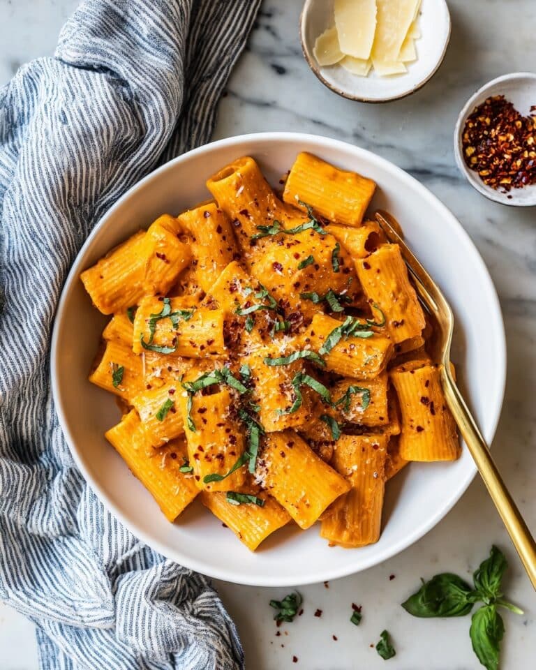 Creamy Cottage Cheese Pasta with Roasted Red Pepper Sauce Recipe