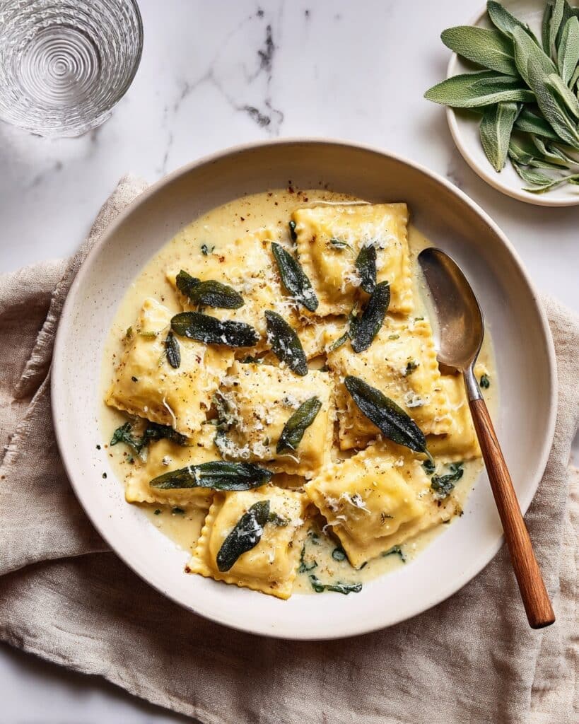 Butternut Squash Ravioli with Sage Butter Sauce Recipe